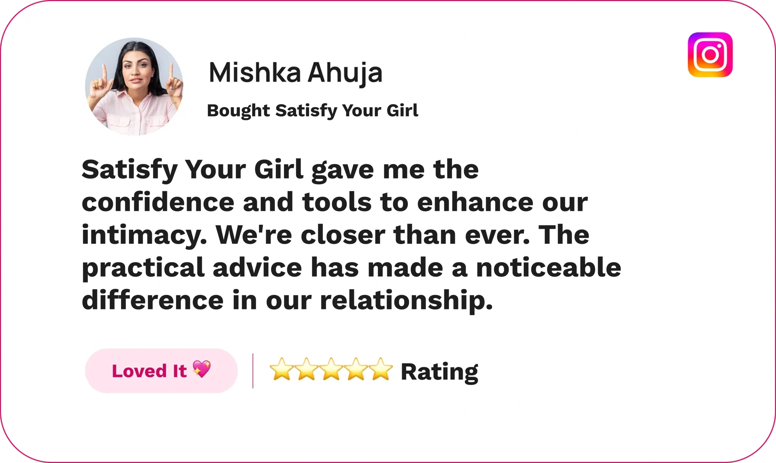 Satisfy Your Girl review by Mishika Ahuja